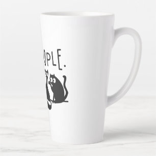 Ie Mensen Grappig Meowende Zwarte Katten  Latte Mok