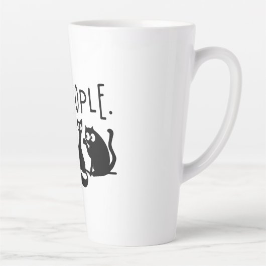 Ie Mensen Grappig Meowende Zwarte Katten Latte Mok (Rechts)