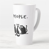 Ie Mensen Grappig Meowende Zwarte Katten Latte Mok (Rechterhoek)