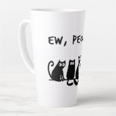 Ie Mensen Grappig Meowende Zwarte Katten Latte Mok (Linkerhoek)