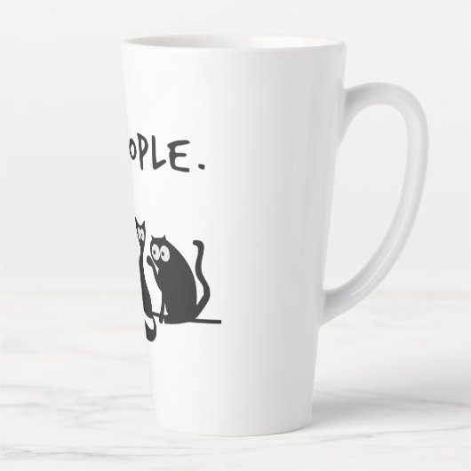 Ie Mensen Grappig Meowende Zwarte Katten Latte Mok (Rechts)