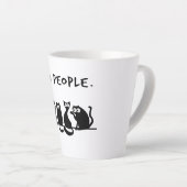 Ie Mensen Grappig Meowende Zwarte Katten Latte Mok (Rechterhoek)