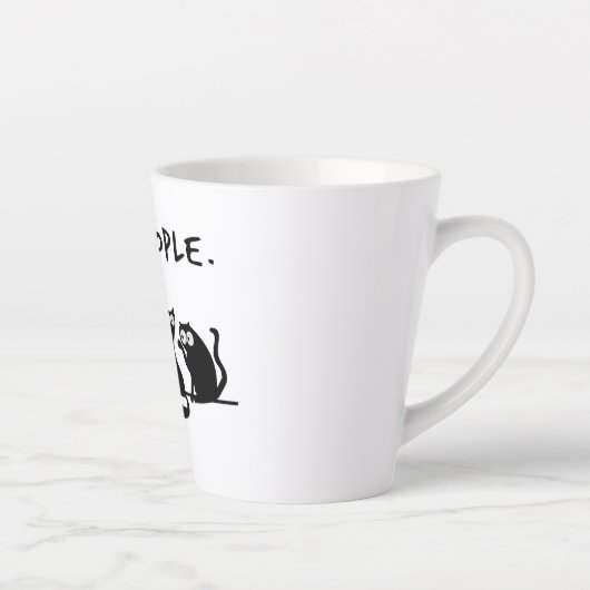 Ie Mensen Grappig Meowende Zwarte Katten Latte Mok (Rechts)