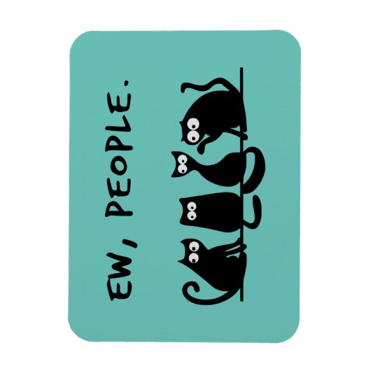 Ie Mensen Grappig Meowende Zwarte Katten Magneet (Verticaal)