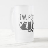 Ie Mensen Grappig Meowende Zwarte Katten Matglas Bierpul (Voorkant links)
