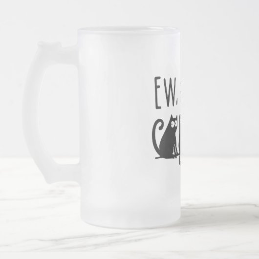 Ie Mensen Grappig Meowende Zwarte Katten Matglas Bierpul (Links)