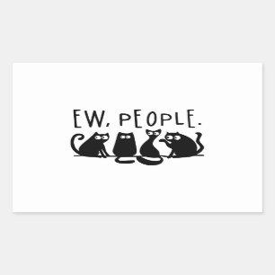 Ie Mensen Grappig Meowende Zwarte Katten Rechthoekige Sticker