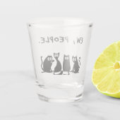 Ie Mensen Grappig Meowende Zwarte Katten Shot Glas (Achterkant)