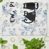 Ie Mensen Grappig Meowende Zwarte Katten Theedoek (Gevouwen)