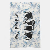 Ie Mensen Grappig Meowende Zwarte Katten Theedoek (Verticaal)
