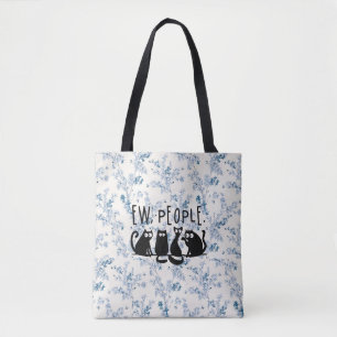 Ie Mensen Grappig Meowende Zwarte Katten Tote Bag