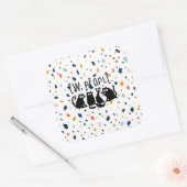 Ie Mensen Grappig Meowende Zwarte Katten Vierkante Sticker (Envelop)