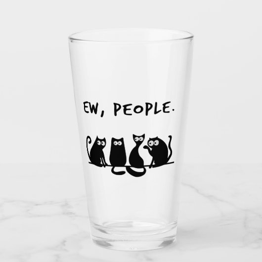 Ie Mensen Grappig Meowy Zwarte Katten Glas (Voorkant)
