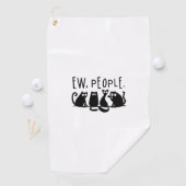 Ie Mensen Grappig Meowy Zwarte Katten  Golfhanddoek (Insitu)