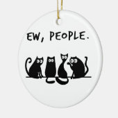 Ie Mensen Grappig Meowy Zwarte Katten Keramisch Ornament (Links)