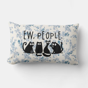 Ie Mensen Grappig Meowy Zwarte Katten Kussen