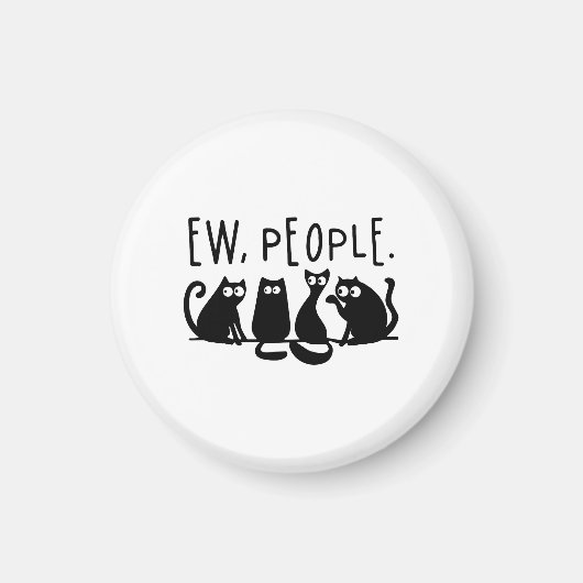 Ie Mensen Grappig Meowy Zwarte Katten Magneet (Voorkant)