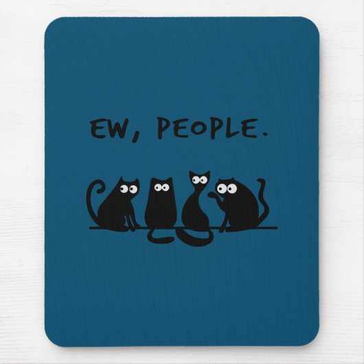 Ie Mensen Grappig Meowy Zwarte Katten Muismat (Voorkant)