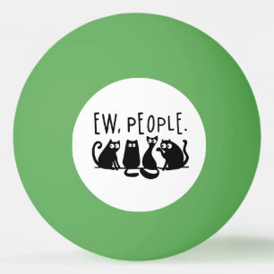Ie Mensen Grappig Meowy Zwarte Katten Pingpongbal