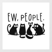 Ie Mensen Grappig Meowy Zwarte Katten Raamsticker (Vel)