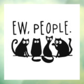Ie Mensen Grappig Meowy Zwarte Katten Raamsticker (Vel 3)