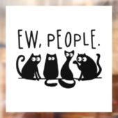 Ie Mensen Grappig Meowy Zwarte Katten Raamsticker (Vel 2)