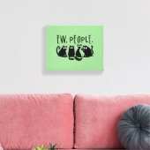 Ie Mensen Grappig Miauwende Zwarte Katten Canvas Afdruk (Insitu (Woonkamer))