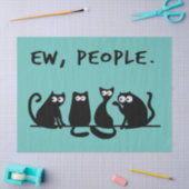 Ie Mensen Grappig Miauwende Zwarte Katten Tissuepapier (Craft)