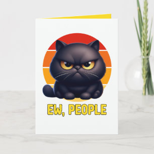 Ie Mensen Grappige Introvert Zwarte Kat Sarcasme Kaart