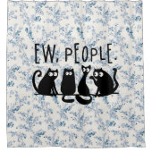 Ie Mensen Grappige Poezen Zwarte Katten Douchegordijn (Voorkant)