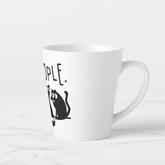 Ie Mensen Grappige Poezen Zwarte Katten Latte Mok (Rechts)