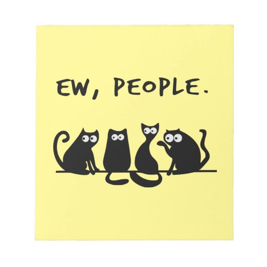 Ie Mensen Grappige Poezen Zwarte Katten Notitieblok (Voorkant)