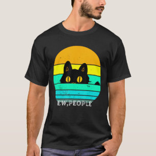Ie Mensen Kat Retro Vintage Anti Sociaal Introver T-shirt