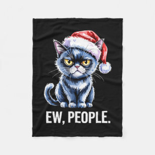 Ie mensen Zwarte Kat Kerst Grappig Introvert Holi Fleece Deken