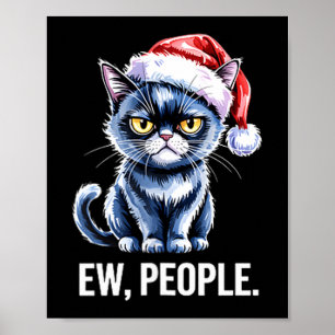 Ie mensen Zwarte Kat Kerst Grappig Introvert Holi Poster