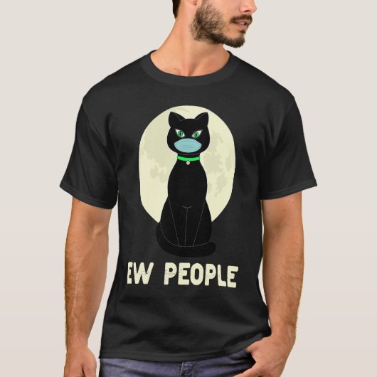 Ie Mensen Zwarte Kat Met Moo T-shirt (Voorkant)