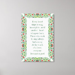 Ieder hart zingt een onvolledig liedje met een flo canvas afdruk