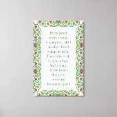 Ieder hart zingt een onvolledig liedje met een flo canvas afdruk (Voorkant)