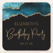 Ieder jaar Blauwgroen goud in de vorm van een chro Kartonnen Onderzetters (Voorkant)