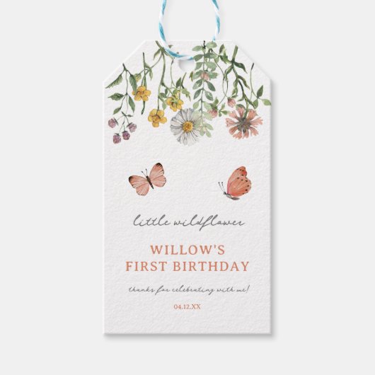 Ieder jaar bloeiende bloem cadeaulabel (Voorkant)