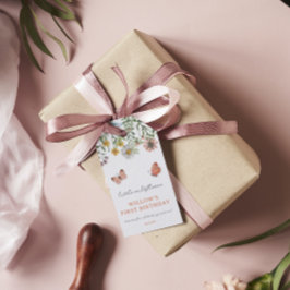 Ieder jaar bloeiende bloem cadeaulabel