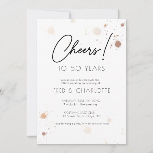 Ieder jaar Gold Waterverf 50e Jubileum in Kaart (Voorkant)