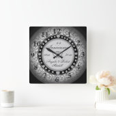 Ieder jaar Jubileum Silver-look Vierkante Klok (Huis)