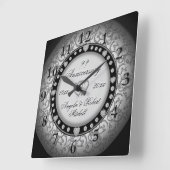 Ieder jaar Jubileum Silver-look Vierkante Klok (Hoek)