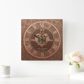 Ieder jaar  koperen bruiloft Jubileum Vierkante Klok (Huis)