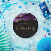 Ieder jaar Paarse goudprijs in Chic Agate Papieren Bordje (Feest)