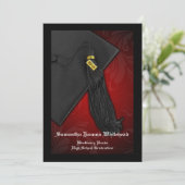 Ieder jaar zwart-wit en rood tassel, 5 x 7 Afstude Kaart (Staand voorkant)