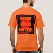 Ieder kind heeft belang bij de rode cirkel t-shirt (Achterkant)