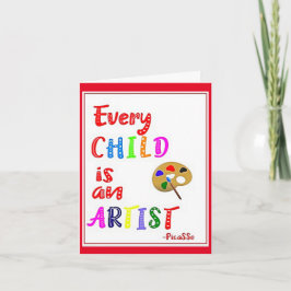 Ieder kind is een Kaart, een kunstenaar Bedankkaart