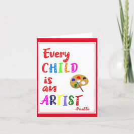 Ieder kind is een Kaart, een kunstenaar Bedankkaart